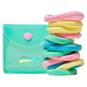 MANE Rainbow Fabric Hair Ties and Case Brand New